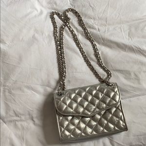 Rebecca Minkoff Silver Quilted Shoulder Bag
